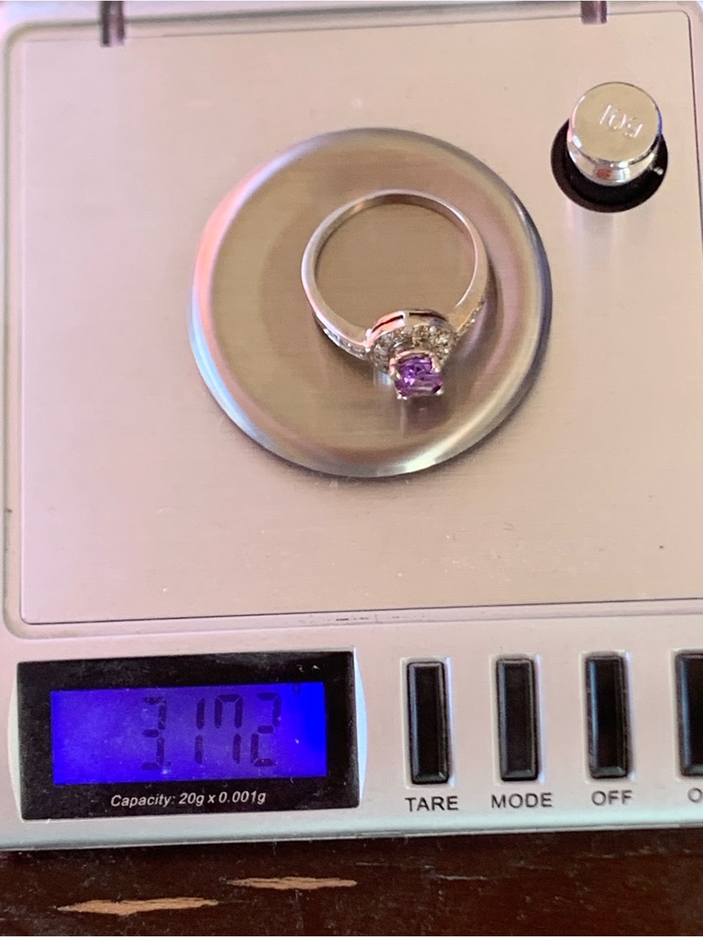 14k Gold Amethyst Diamond Halo Ring - Picture 9 of 9